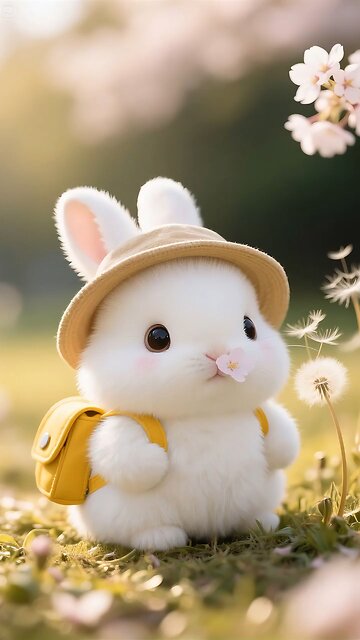 cute rabbit viral video ai 3d