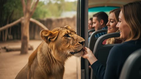 Lion on a Bus! Unlikely Wildlife Encounters