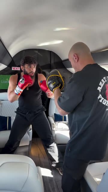 Arman Tsarukyan Hitting Mitts on His Private Plane