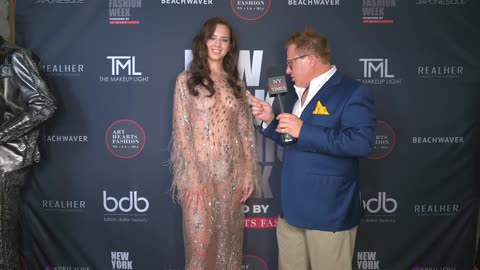 Model Dani wears Anthony Rubio backstage at New York Fashion Week