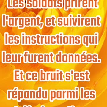 "Le Complot pour Cacher la Résurrection" Matthieu 28:12,13,14,15 #shorts #youtube #ytshorts #youtube
