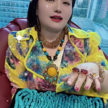 250612-15 Turquoise Bead Strand: Jelly-Blue Amber Mystery Around the Neck