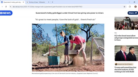 ABC article on law change affecting hobby gold miners features a Clinton and other symbolic names