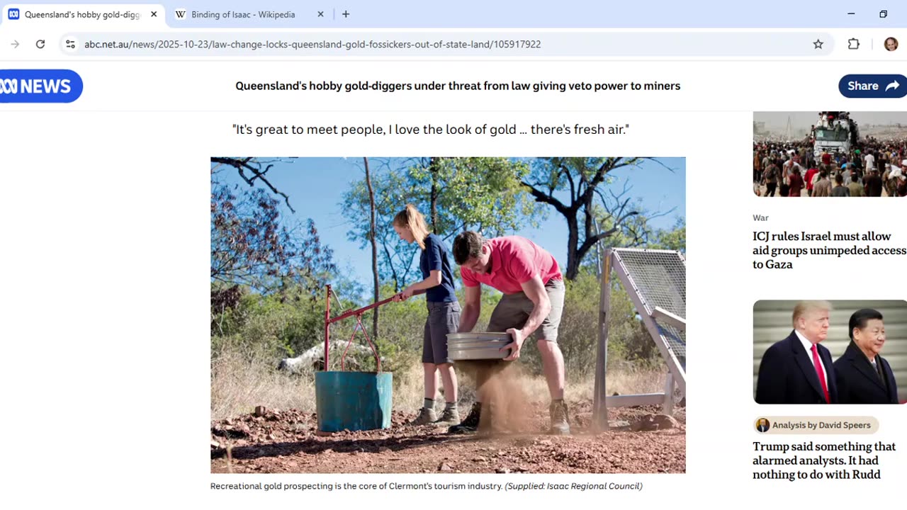 ABC article on law change affecting hobby gold miners features a Clinton and other symbolic names