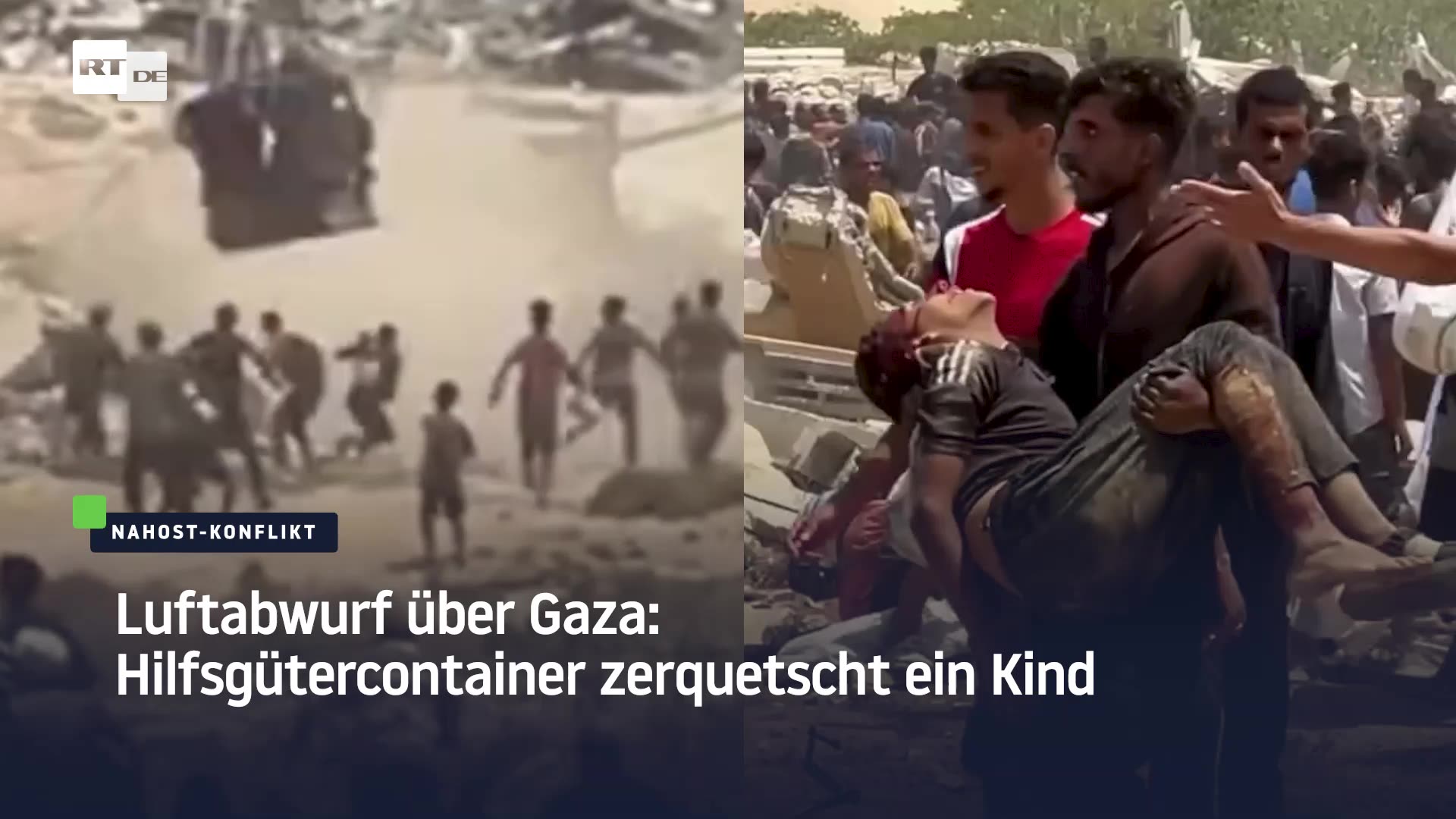 Luftabwurf über Gaza: Hilfsgütercontainer zerquetscht ein Kind