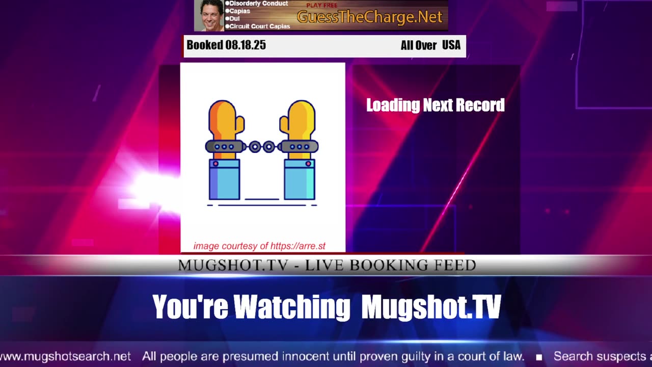 Mugshot TV - Live Arrest Booking Video Stream