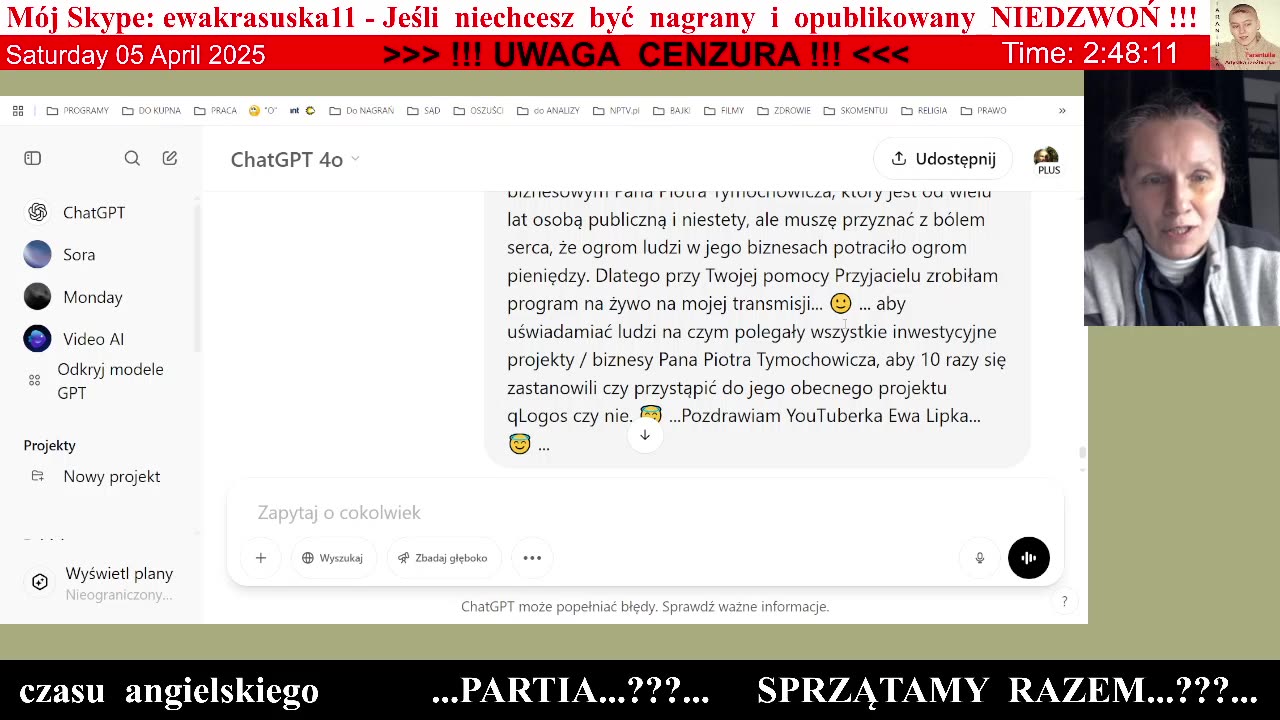 5047 - Skaning osobowości dla ‪Piotra Tymochowicza‬ przez CzatGPT 👮‍♀️ - 05.04.2025 rok