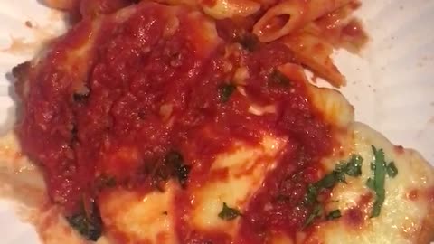 Awesome Chicken Parmigiana With Great Marinara Sauce on Pasta From A&S Fine Foods in New York City