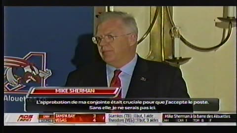 Sport 30 Conference de Presse nomination de Mike Sherman comme entraineur chef des Alouettes