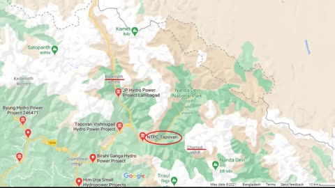 Rishiganga Power Project damaged from glacier burst
