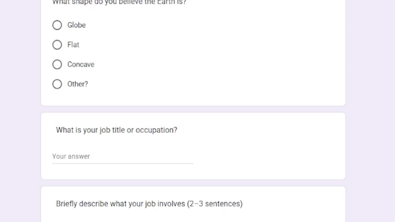 Flat, Globe, or Concave? Take This 1-Minute Anonymous Survey