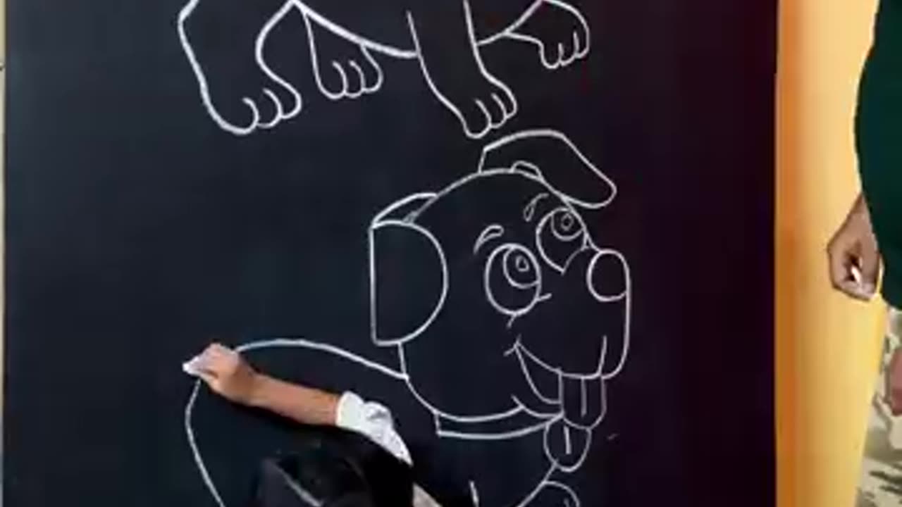 Learn to draw a father and his daughter made dog 🐕
