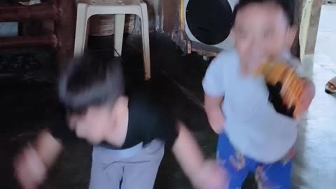 Grey and Isaiah danced 'head, shoulders, knees and toes' together