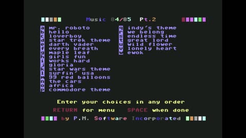 Commodore 64 - Music Maker (P.M. Software)
