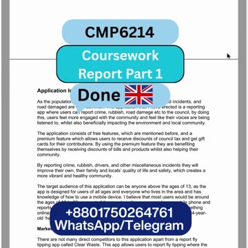 Student Work (Report) | CMP6214 Part 1 Usability Testing | Birmingham City University