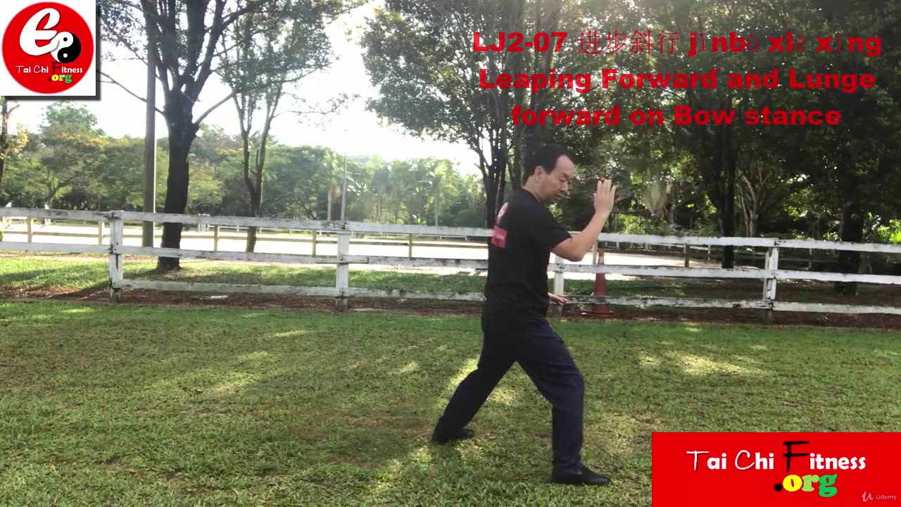 Aerobic Tai Chi Workout - 009 Leaping Forward and Lunge forward on Bow stance