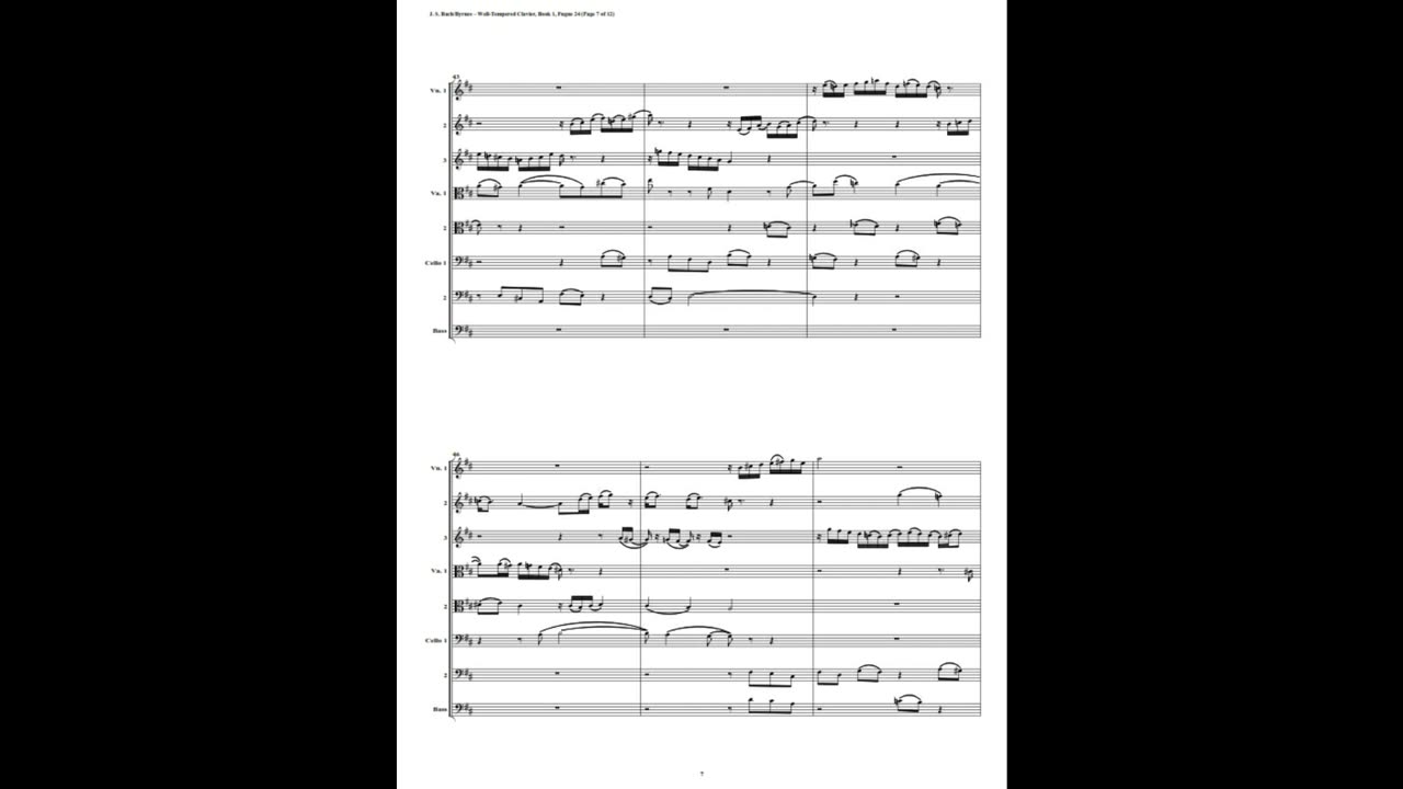 J.S. Bach - Well-Tempered Clavier: Part 1 - Fugue 24 (String Octet)