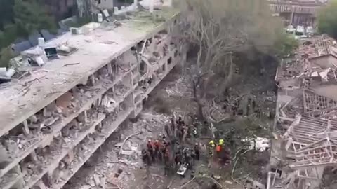 Overhead Drone View of Some of the Damage