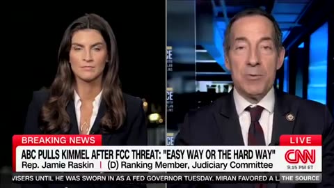 Raskin compared Trump to King George over Kimmel getting fired.