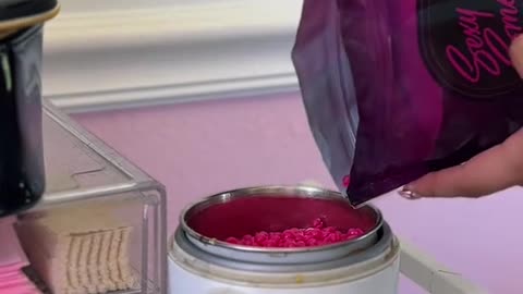 Melting Sexy Smooth Tickled Pink Hard Wax | Satisfying Wax Prep by @luminous.skyartistry