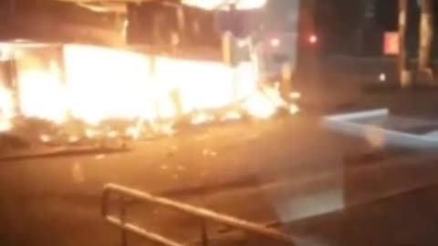 Falling Russian Air Defense Missile Sets Fire to Buildings in Occupied Tomok