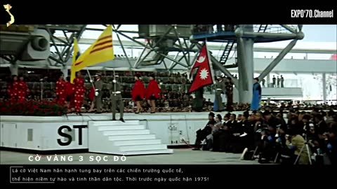 Cờ Việt Nam expo '70 Osaka Nhật Bản / Flag of Vietnam at expo '70s Osaka Japan