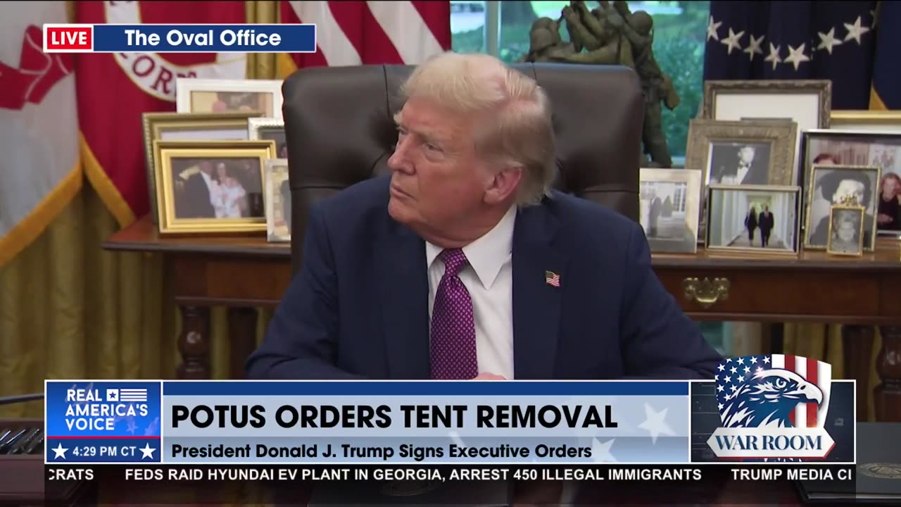 PRESIDENT TRUMP RESPONDS TO BRIAN GLENN ABOUT AN EYESORE TENT PROBLEM