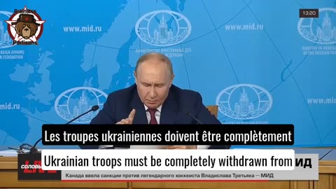 Vladimir Poutine sur les conditions d'un cessez-le-feu et du début des négociations avec l'Ukraine