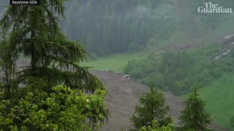 Glacier collapses burying evacuated Swiss village in mud and rocks