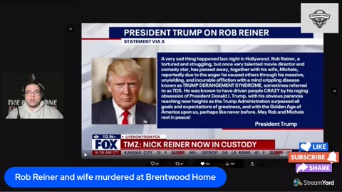 Trump's X statement on the Reiner deaths