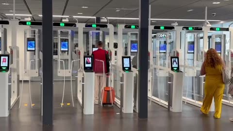Facial recognition at Vienna Airport.