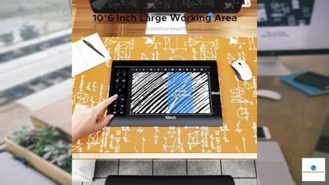 TeinenRon Graphics Drawing Tablet with Stand,10x6 Inch Drawing Tablet with 8192 Level Pen,