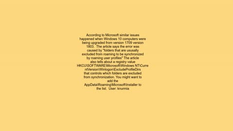 Active Directory roaming profile permission issue on folder CUsers&lt;user&gt;AppDataRoamingMicroso
