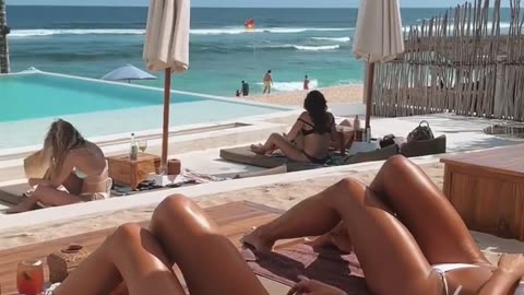 Enjoying a beach day