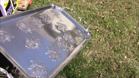How to polish an Aluminum Vintage Serving Tray to a Mirror Finish