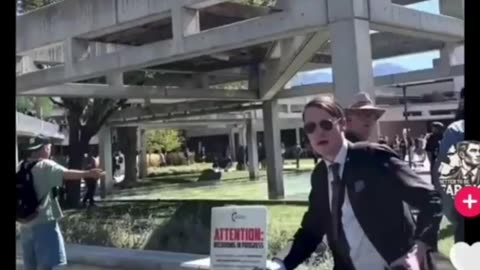 Suspicious character at Charlie Kirk shooting.