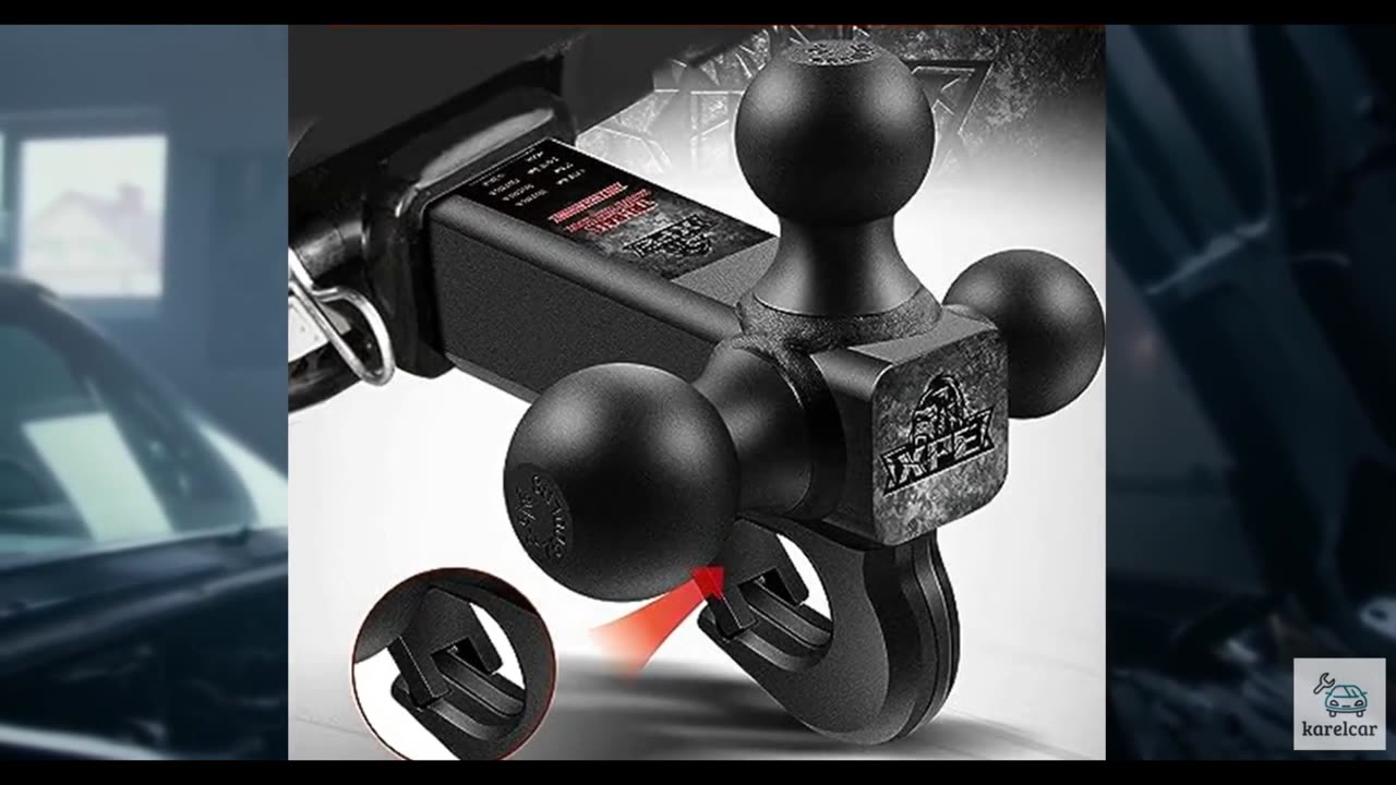 Trailer Hitch Tri Ball Mount with Hook,Fits 2” Hitch Receiver,1-7/8", 2"& 2-5/16