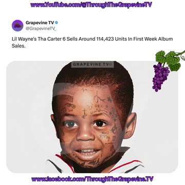 Lil Wayne's Tha Carter 6 Sells Around 114,423 Units In First Week Album Sales.