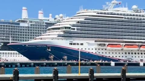 Carnival Celebration & Horizon at Port in Cozumel Mexico