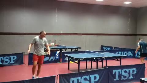 Player breaks his racket after losing a point