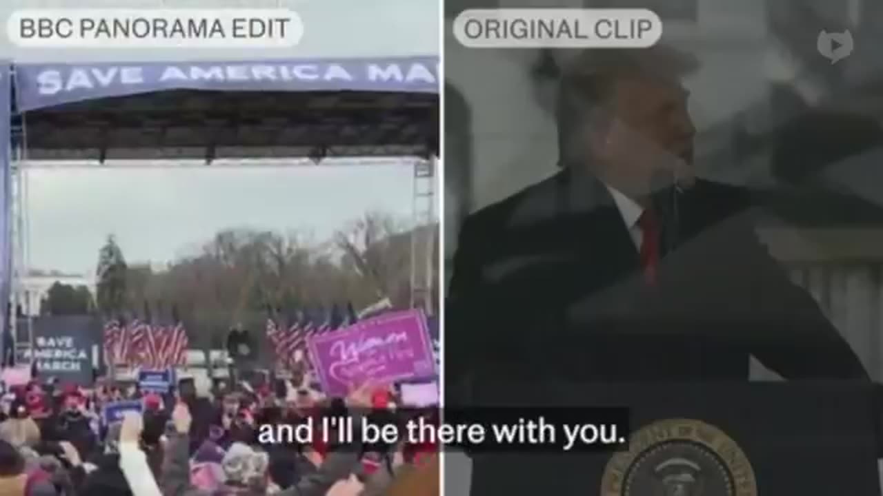 BBC edited footage of Trumps Jan 6 speech by splicing footage together to mislead viewers