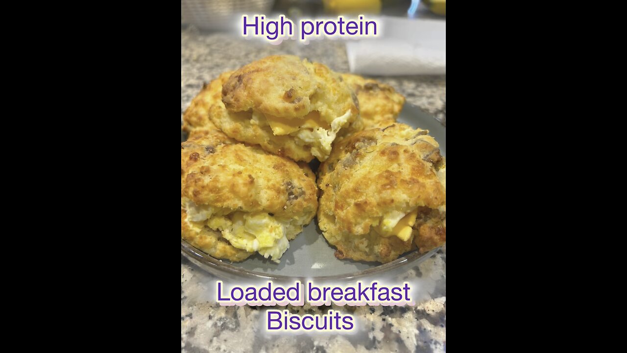 High protein loaded cheddar breakfast biscuits