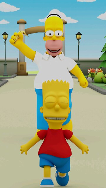 Homer’s Banana Attack! 🍌😂 #funny #shorts