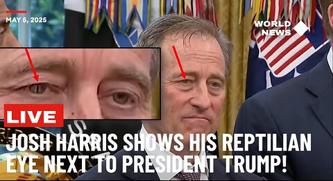 Josh Harris Shows His Reptilian Eye Next To President Trump!