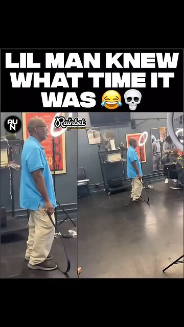 grand dad takes son to get hair cut