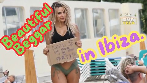The most beautiful beggar in Brazil on the beaches of Ibiza.