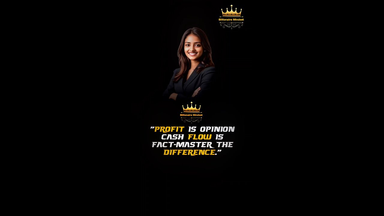 "Profit is opinion, cash flow is fact. Master the difference." 👑#Billionairemindset