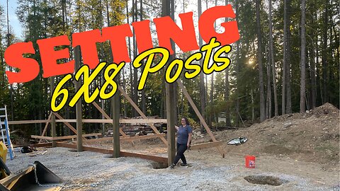 Putting posts in the ground for our pole barn - Building our Off Grid Homestead