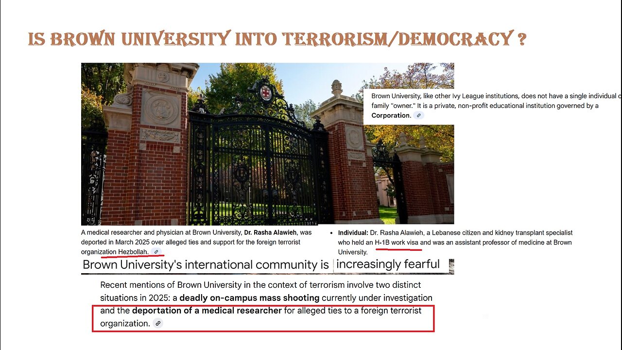 Brown University, I check for frauds, scams and terrorism links