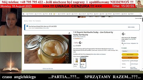 5099 - Ewka robi i je kombuchę oraz pije / je olej lniany na jelito drażliwe 😇 - 18.08.2025